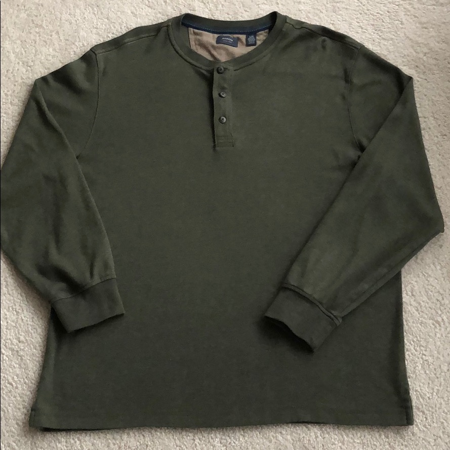 Arrow Olive Green Three Button Pullover